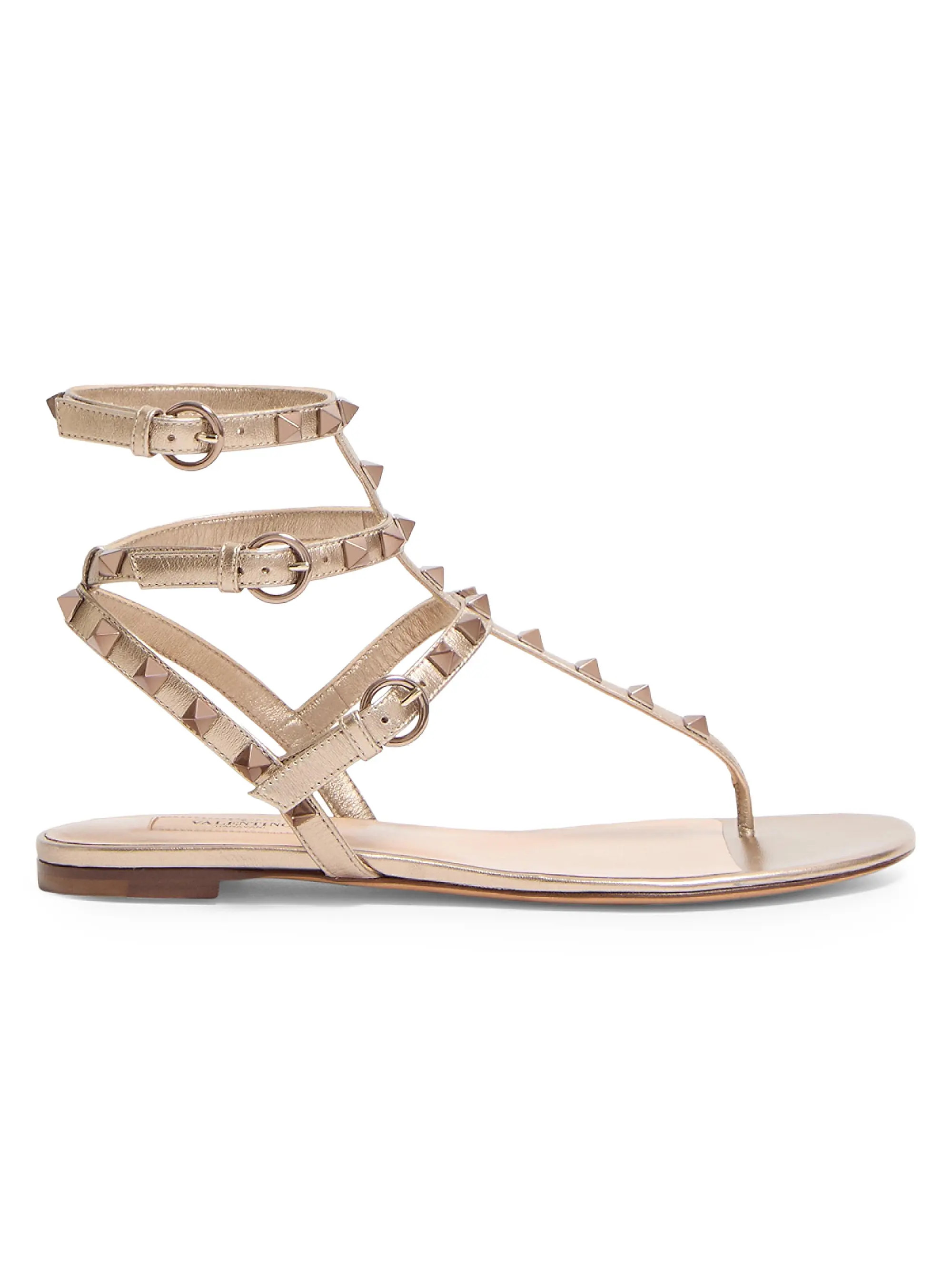 Rockstud Metallic Flat Flip-flop Sandal | Saks Fifth Avenue