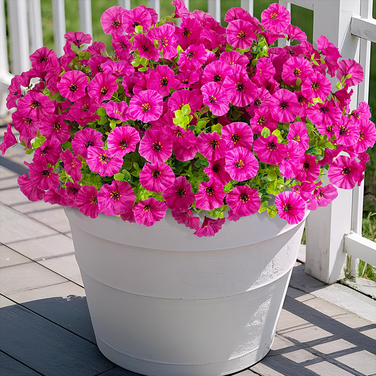 Artificial Flowers for Outdoor Spring Summer Decoration, 10 Bundles Fake Plastic Flower Plant, Fa... | Amazon (US)