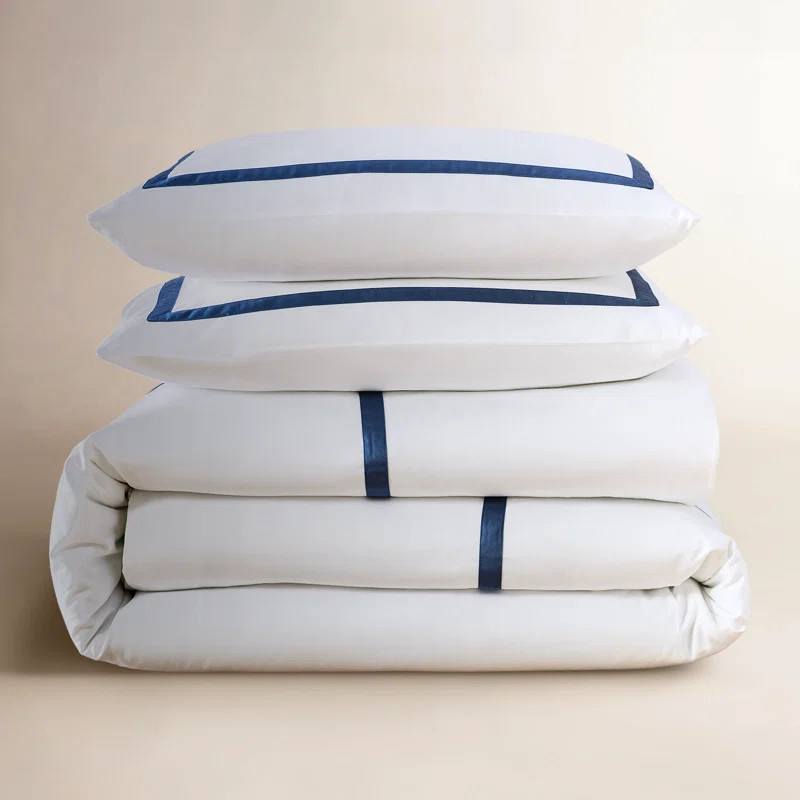 Danfield Cotton Sateen Hotel Stripe Duvet Cover Set | Wayfair North America