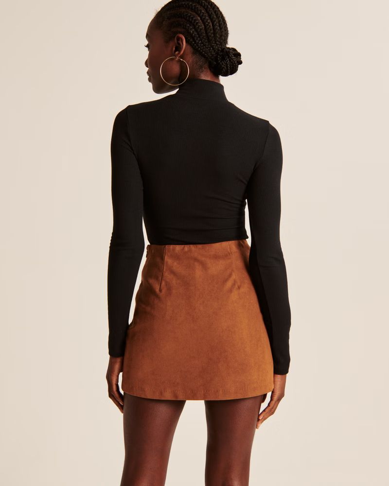 Women's Vegan Leather Mini Skort | Women's | Abercrombie.com | Abercrombie & Fitch (US)