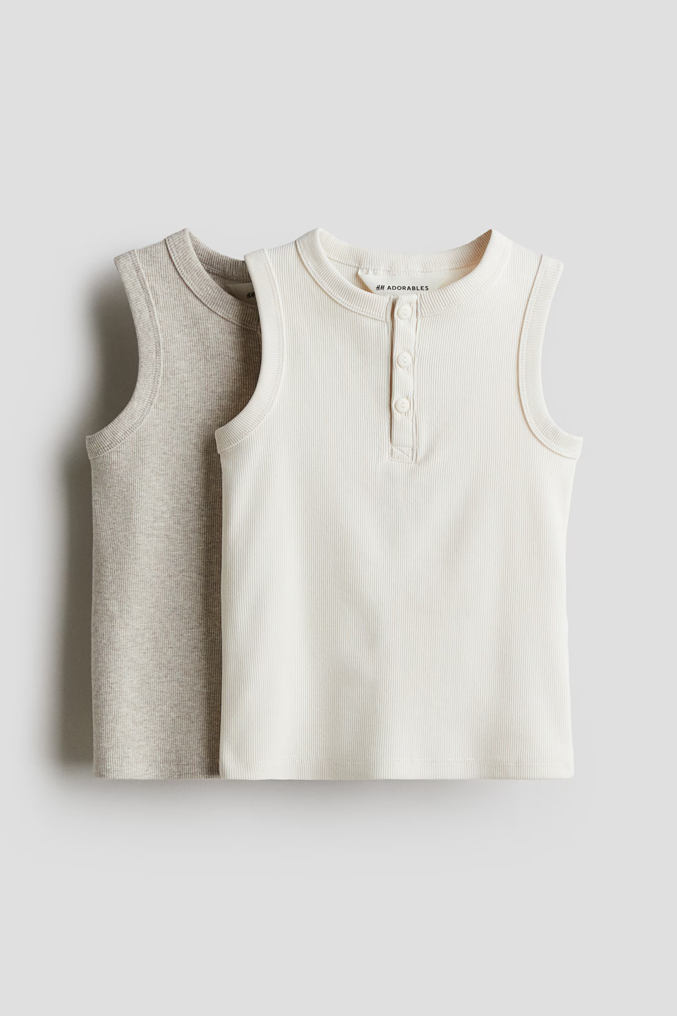 2-pack ribbed cotton vest tops | H&M (UK, MY, IN, SG, PH, TW, HK)
