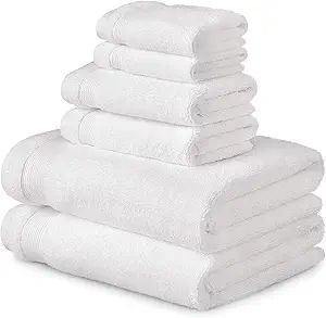 MARTHA STEWART 100% Cotton Bath Towels Set Of 6 Piece, 2 Bath Towels, 2 Hand Towels, 2 Washcloths... | Amazon (US)