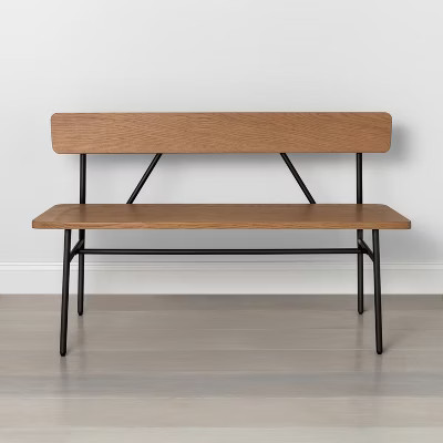 Wood & Steel Accent Bench - Hearth & Hand™ with Magnolia | Target