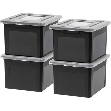 IRIS USA Letter & Legal Size Plastic Storage Bin Tote Organizing File Box with Durable and Secure La | Walmart (US)