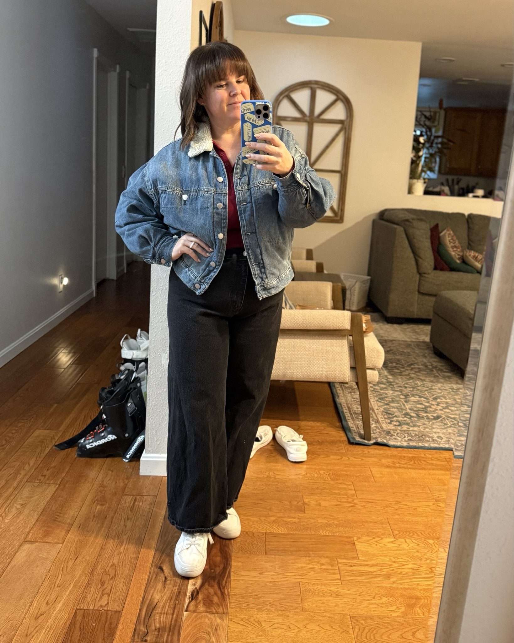 OOTD - Jean jacket, wide leg pants and simple top  

#LTKmomlife #LTKootd #LTKPetite