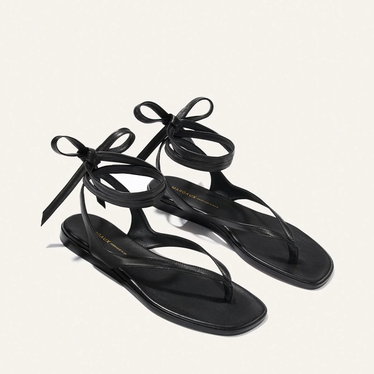 The Palermo Wrap Sandal - Black Nappa | Margaux