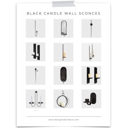 black candle wall sconce, candle holder, wall candles, candle sconce, tapered candles 

#LTKhome