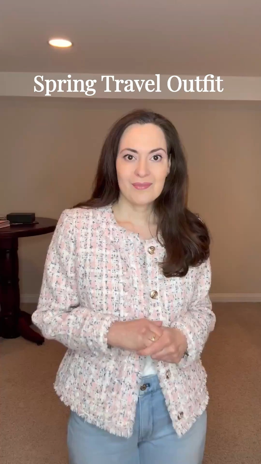 spring outfits - If you’re traveling this Spring Break or throughout the next few months to a city where you’ll be sightseeing, you may want to pack a tweed jacket / blazer. For example, you can wear it during the day as you visit museums through Europe paired with jeans and sneakers. You’ll look stylish, but also be comfortable. At night, wear the jacket over a dress or pretty top when you go out to dinner. 

#LTKTravel #LTKOver40