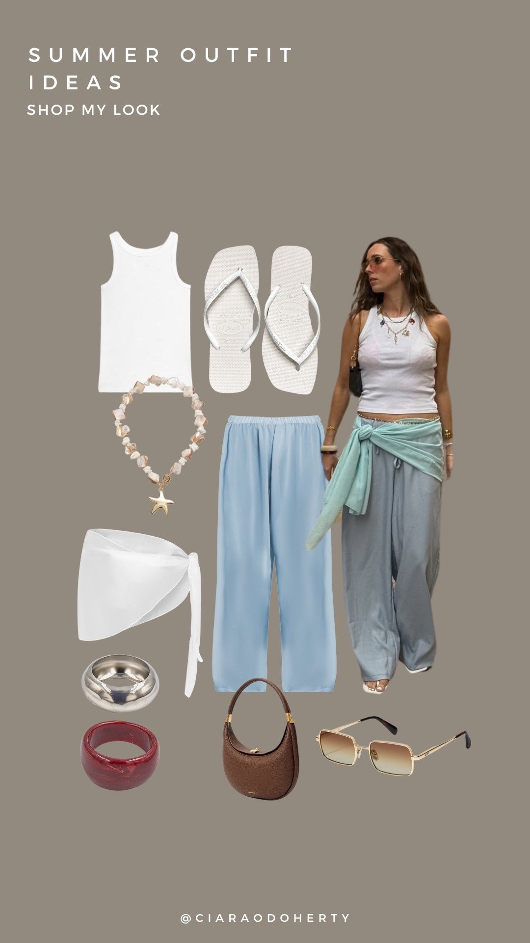 Shop my summer looks 
Summer holiday, city break outfit, scarf, flip flops, tank top, resin jewellery

#ltk #ltkeurope #ltkireland
