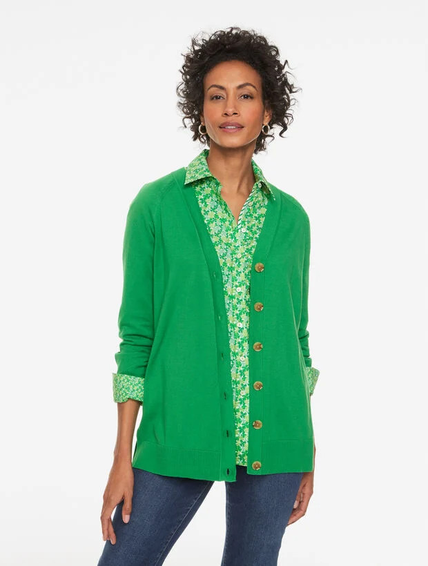 V-Neck Girlfriend Cardigan | Talbots