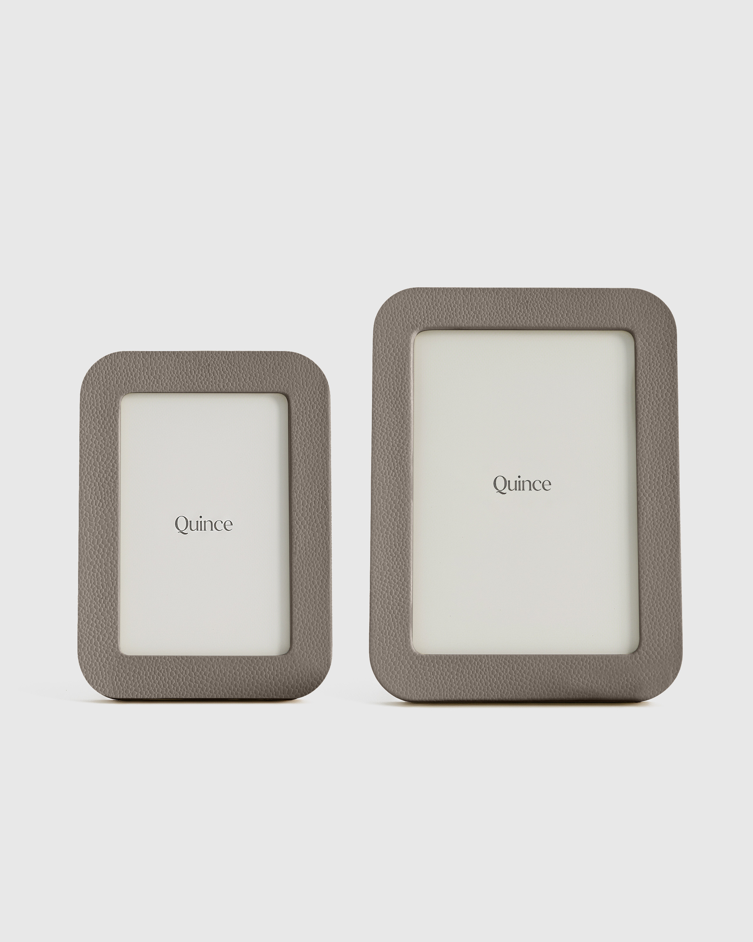 Quince | Shagreen Leather Picture Frames in Grey, Size Set: 4x6, 5x7 | Quince