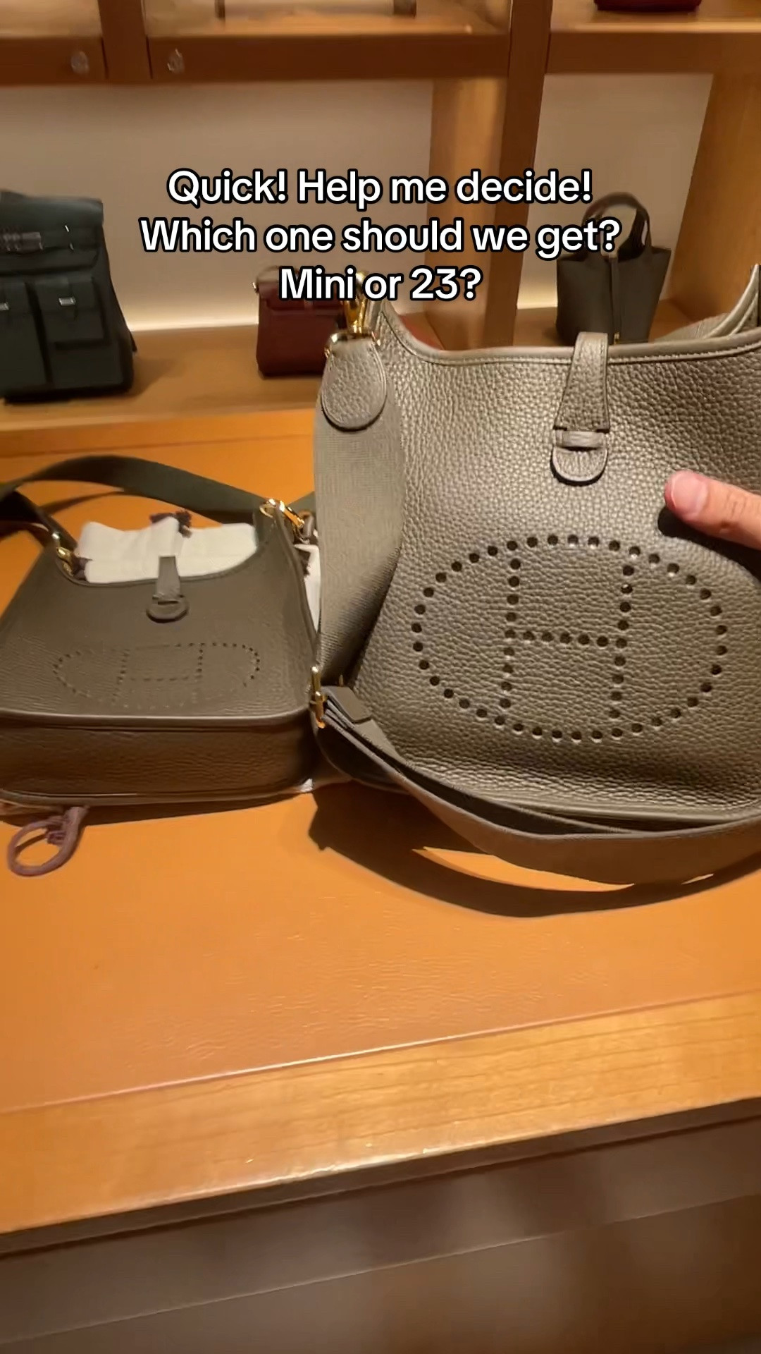 HELP ME DECIDE! Mini or 23? Lmk why in comments below ! #hermes #hermesbag #neverskipanhermesairport #shopaholic #hermesevelyne

#LTKvlog #LTKstorytime #LTKTravel