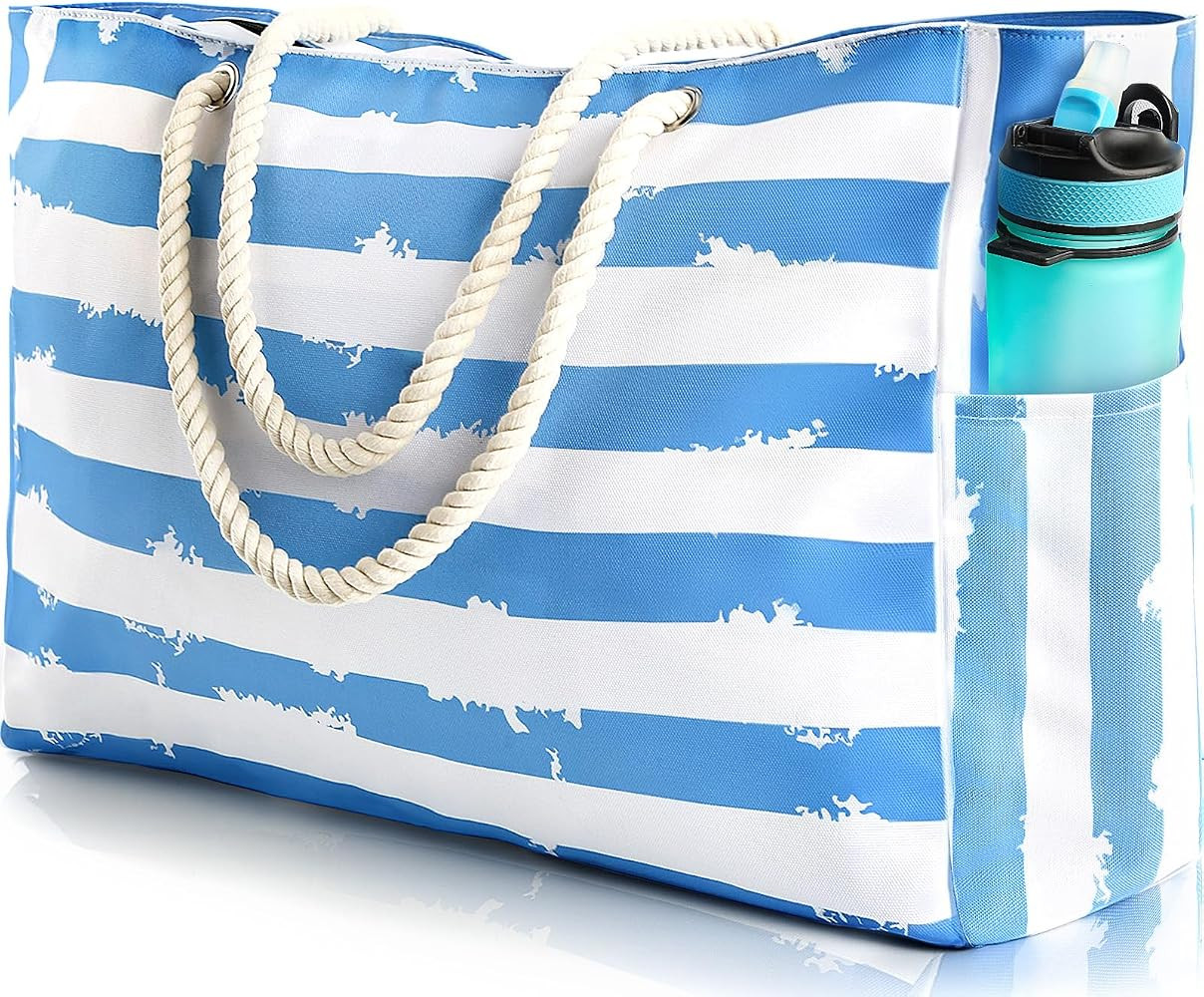 SRISE Large Beach Bag for Women & Men, Beach Bags Waterproof Sandproof, Travel Tote Bag, Swim Poo... | Amazon (US)