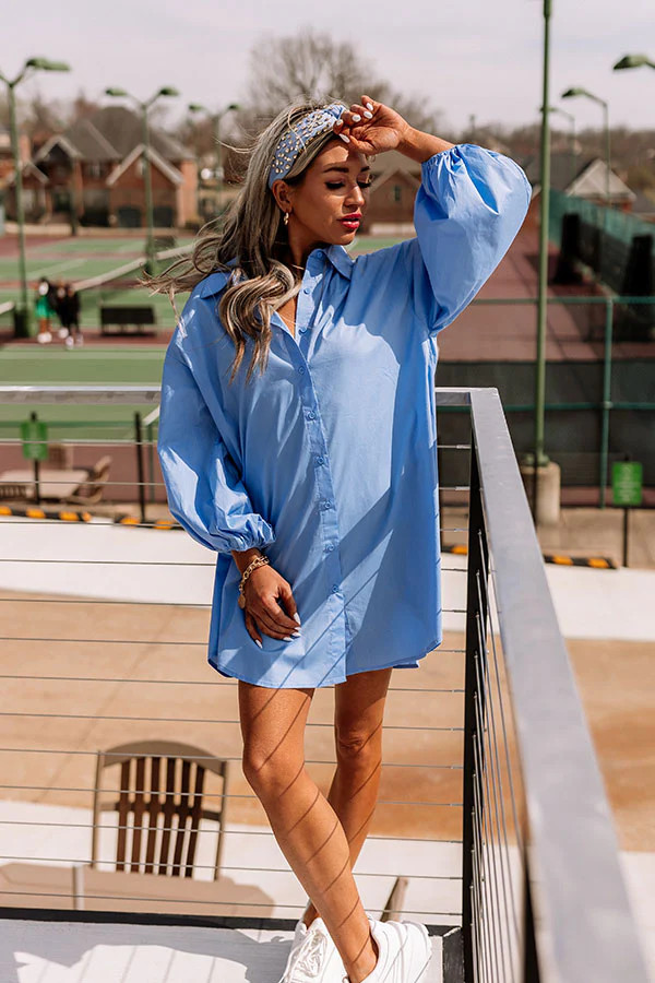 Preppy and Proud Tunic Dress In Sky Blue | Impressions Online Boutique
