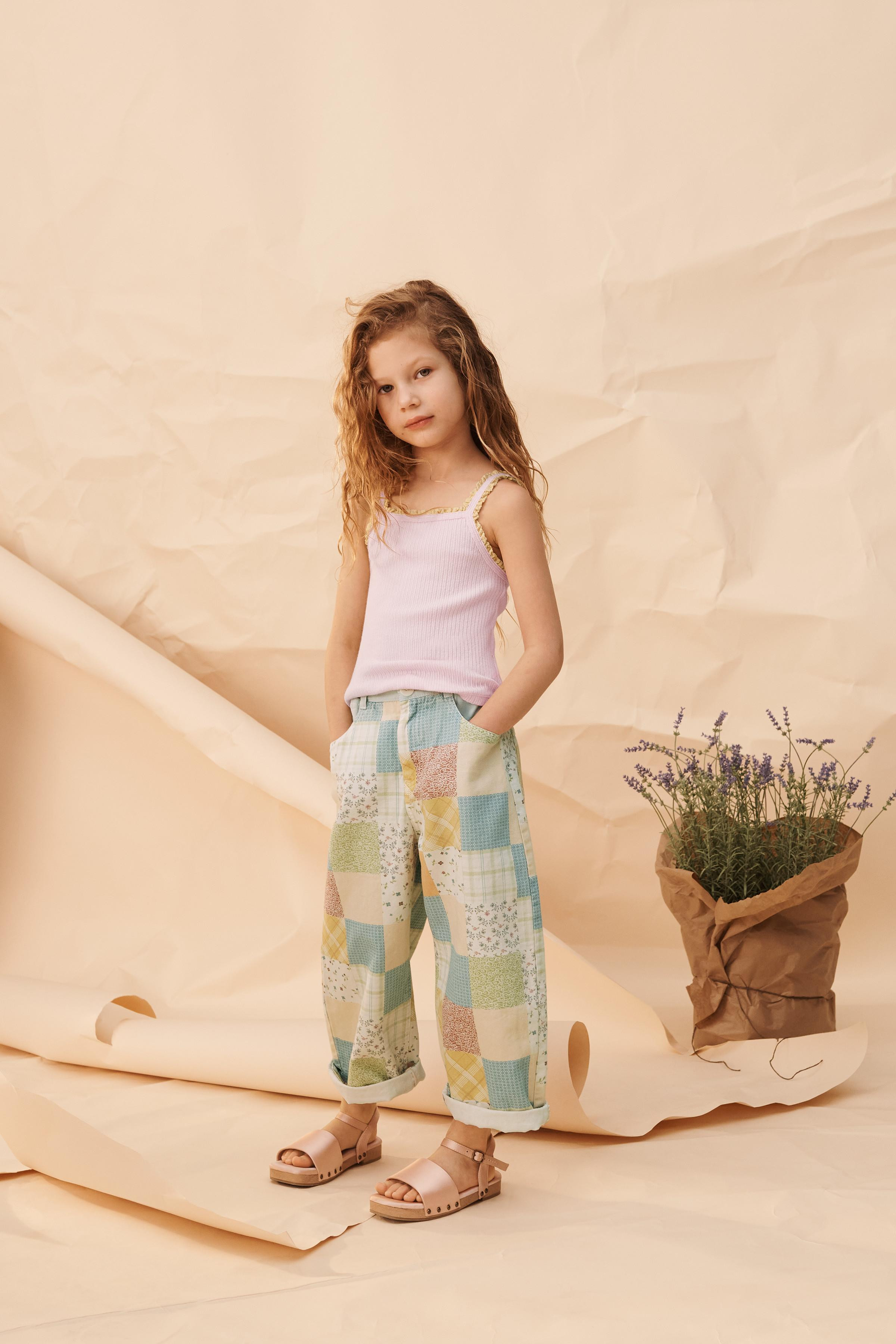 PATCHWORK BARREL PANTS | Zara US