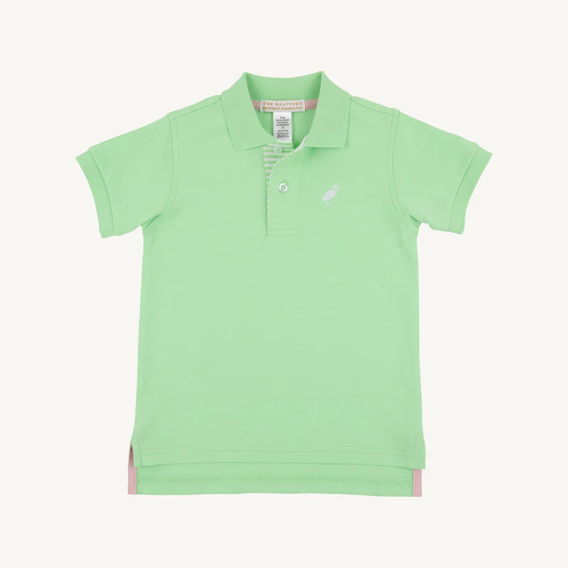 Prim & Proper Polo & Onesie - Lexington Lime with Lexington Lime Strip | The Beaufort Bonnet Company