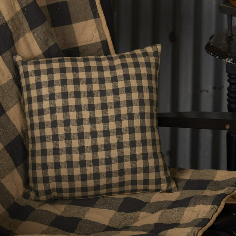 VHC Brands, Black Check, Cotton, 12x12, Pillow, Fabric, Black | Walmart (US)