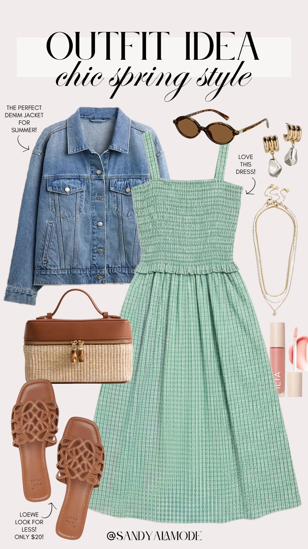 Trendy spring style. Spring outfit idea. Old navy new arrivals. Trendy denim jacket. Loewe look for less sandals. Designer inspired dress. Elevated casual summer outfit idea  

#LTKootd #LTKdayinmylife #LTKSeasonal