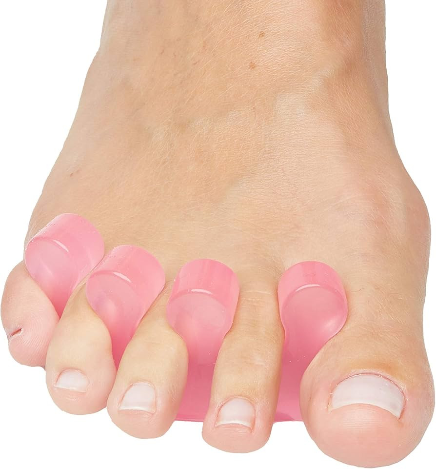 ZenToes Gel Toe Separators for Pedicure, Nail Polish, Toenail Trimming - 1 Pair Toe Spacers (Pink... | Amazon (US)