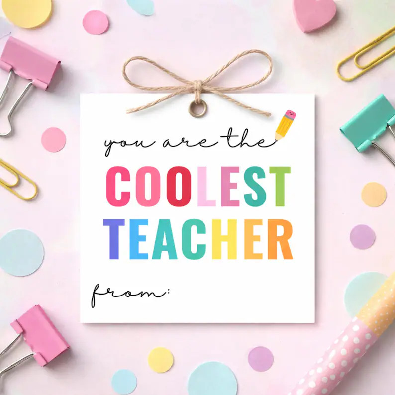 You’re the Coolest Teacher Gift Tag Printable | Teacher Appreciation Cooler Tag | End of Year T... | Etsy (Global)
