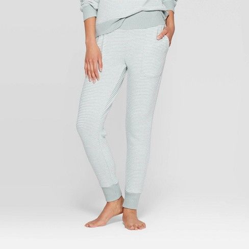 Women's Striped Perfectly Cozy Postpartum Pajama Jogger - Stars Above™ Mint | Target