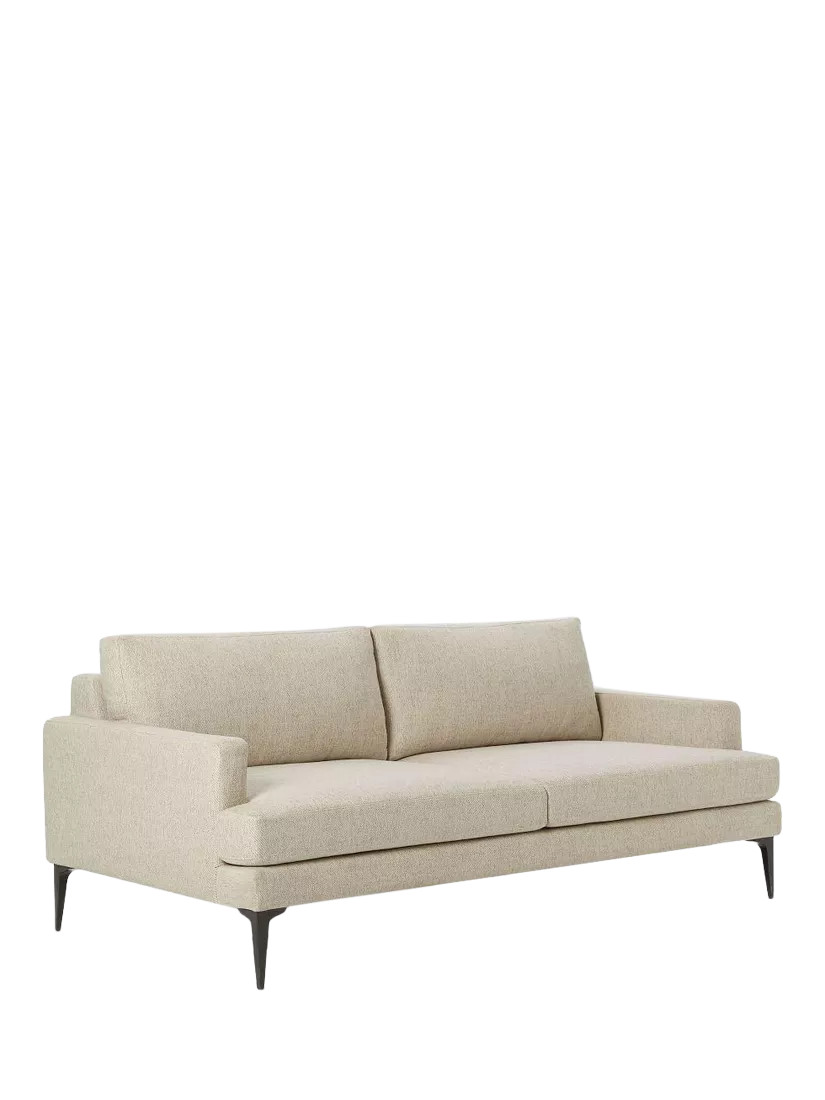 west elm Andes 3 Seater Sofa, Stone Twill | John Lewis (UK)