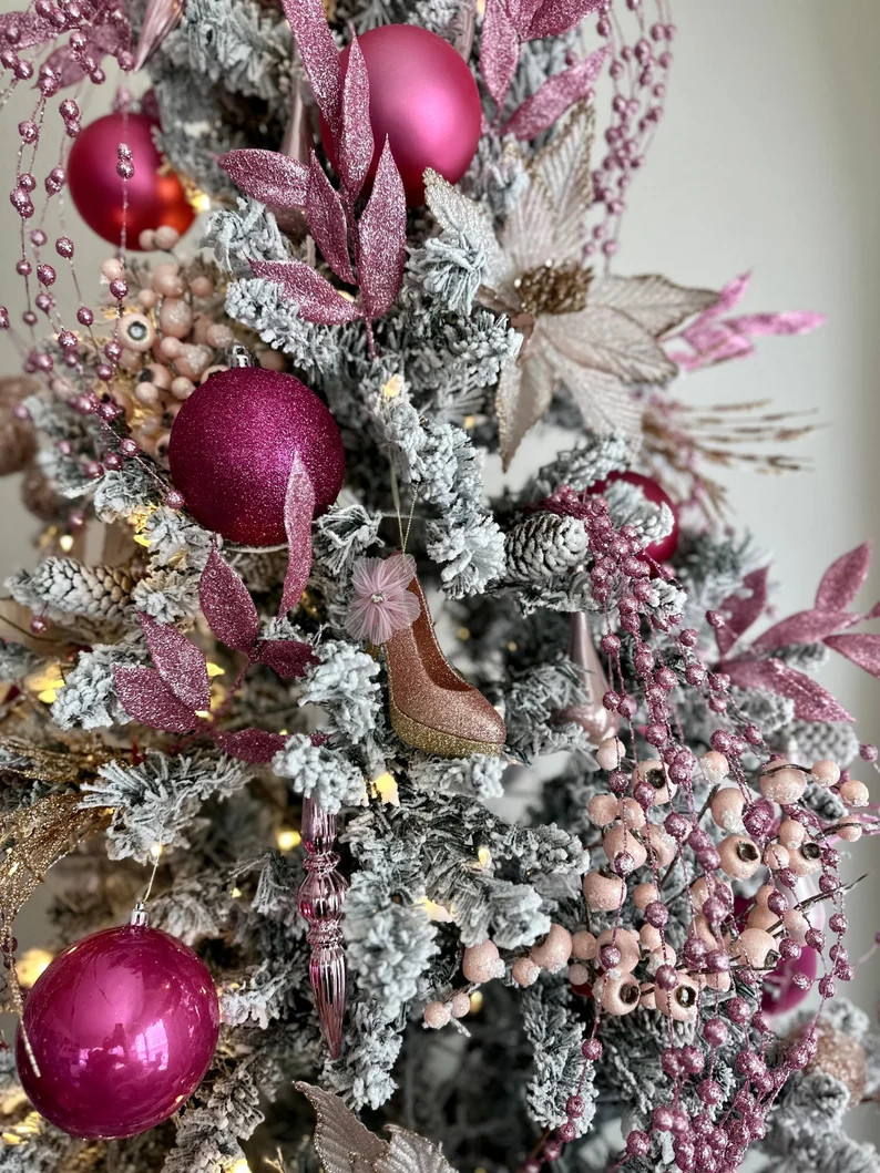 Pink Christmas Tree Kit, Pink Christmas Tree, Tree Decorations, Candyland Christmas, Pink Christm... | Etsy (US)