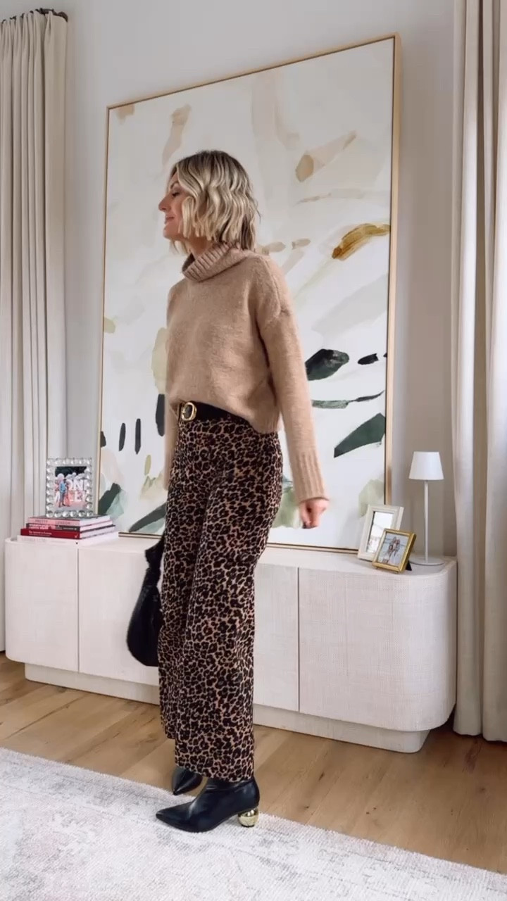 These leopard print pants are back in stock! 👏🏼 Wearing XS/25!

Loverly Grey, leopard print, winter outfit, Anthropologie, wide leg pants, neutral sweater 

#LTKStyleTip #LTKSeasonal