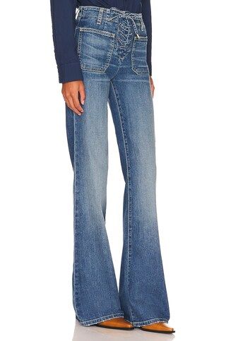 NILI LOTAN Noeme Lace Up Jean in Classic Wash from Revolve.com | Revolve Clothing (Global)