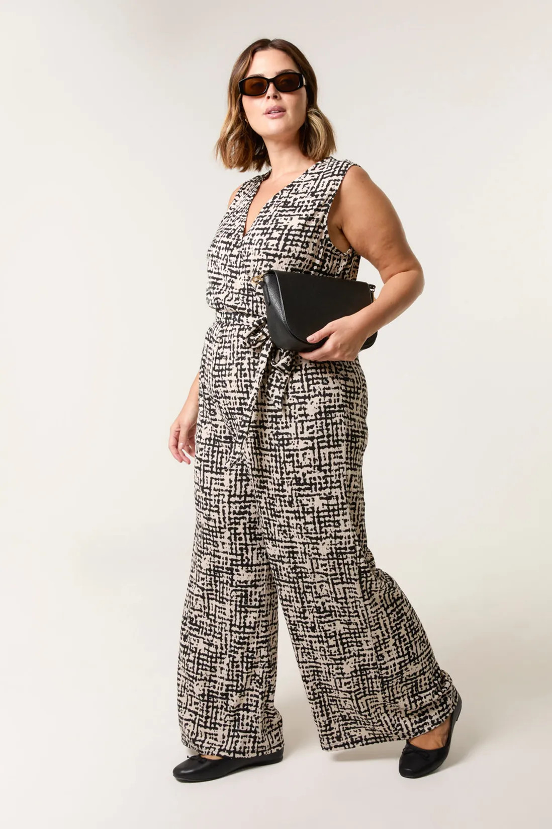 Jumpsuits | Multi Curve Sleeveless Belted Jumpsuit | Blue Vanilla | Boohoo.com (UK & IE)