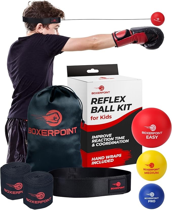 Boxing Reflex Ball for Adults and Kids - React Reflex Balls on String with Headband, Carry Bag an... | Amazon (US)