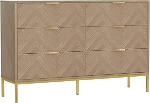 Anmytek 6 Drawer Double Dresser, Modern Wood Chest of Drawers 6 Drawer Storage Dresser for Nurser... | Amazon (US)