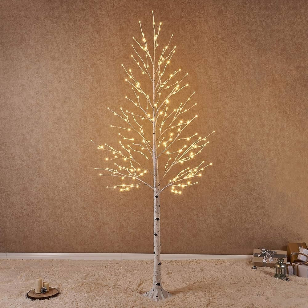 Hairui Lighted Birch Tree 8FT 240 Warm White Lights, White Twig Tree with Lights for Wedding Part... | Amazon (US)