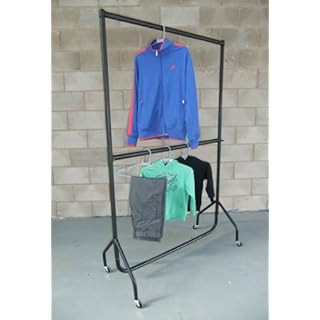 The Shopfitting Shop 5ft Long x 6ft High Double Hanging Metal Clothes Rail Wardrobe SUPER HEAVY D... | Amazon (UK)
