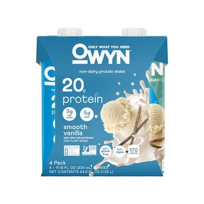 OWYN 20g Dairy Free Protein Shake Smooth Vanilla Non-Caffeinated - 4pk/44.6 fl oz | Target