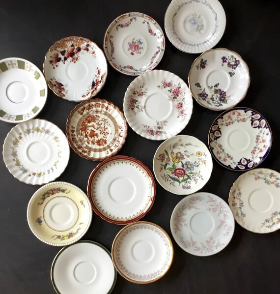 Collection of 16+ antique and vintage mismatched orphan saucers | Etsy (US)
