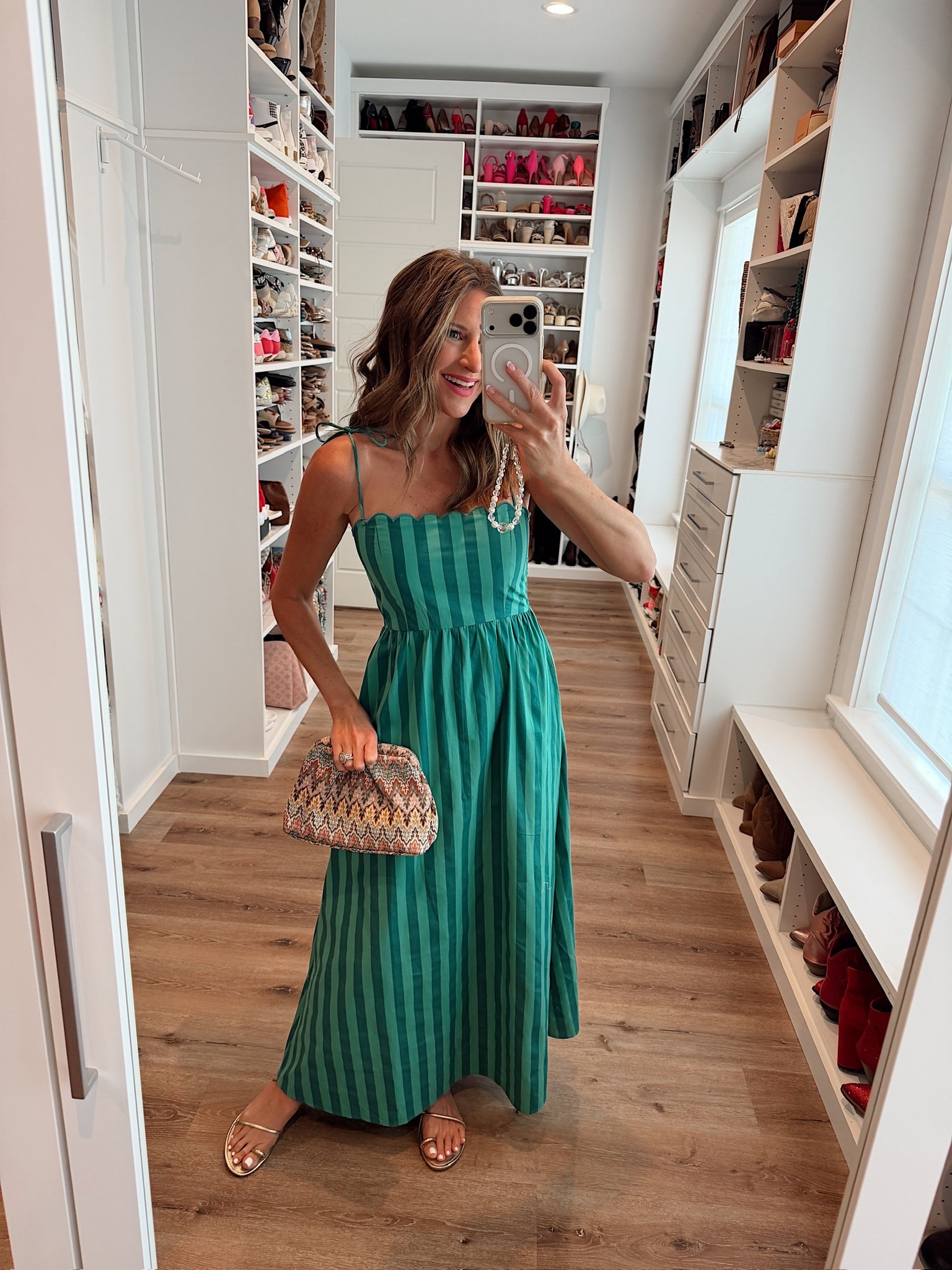 In a small dress, sandals, clutch and accessories- fits tts.

#LTKootd #LTKgrwm #LTKSeasonal