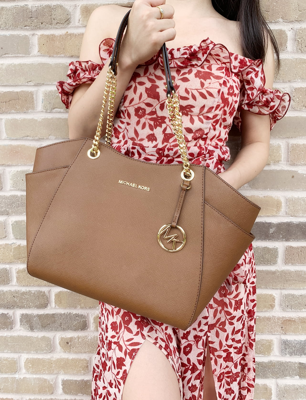 Michael Kors Jet Set Travel Chain Shoulder Tote Luggage | Walmart (US)