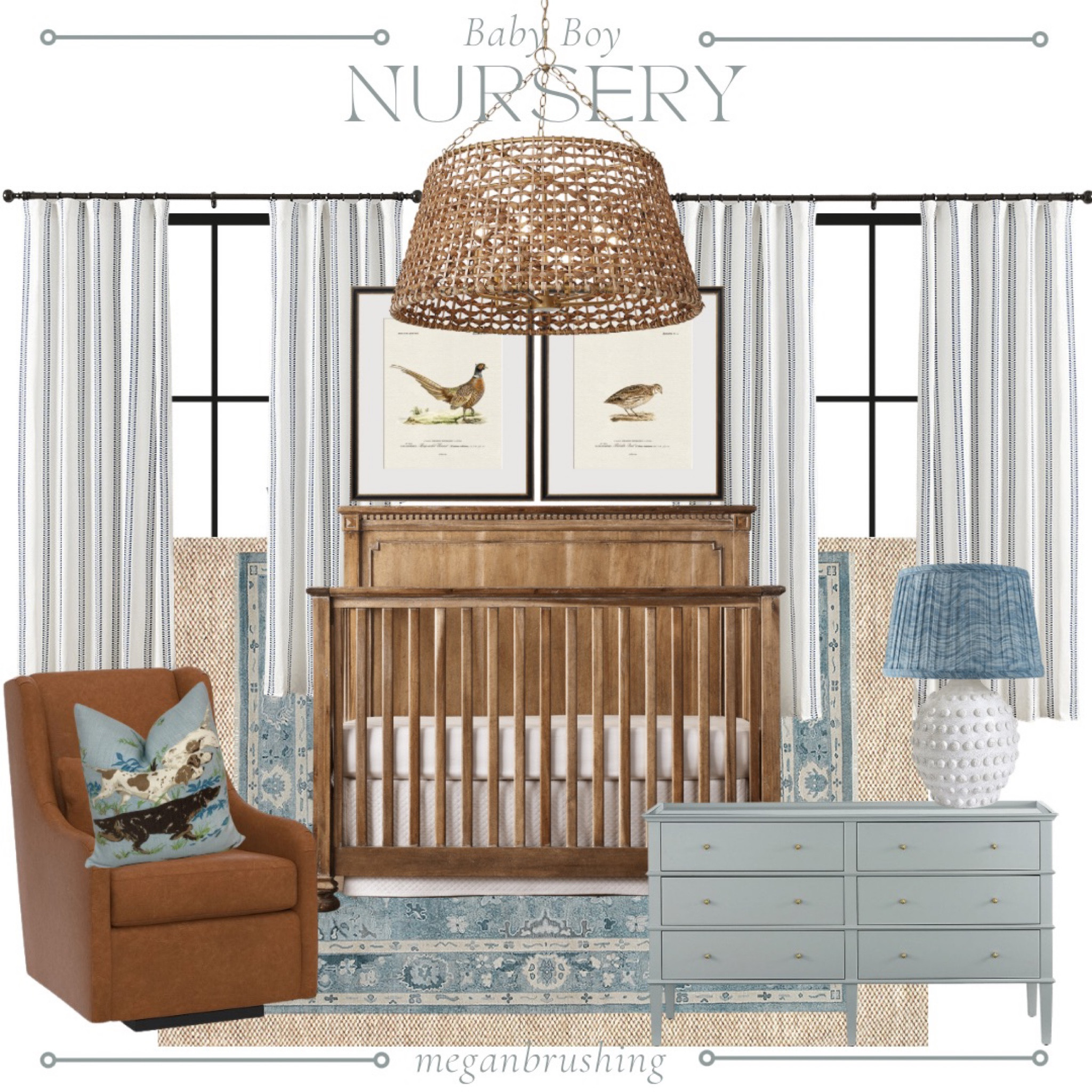 For the little gentleman...  
.
Crib is Restoration Hardware, Jameson.
.
.
#pointer #gamebirds #nursery #crib #babyboy 

#LTKbump #LTKhome #LTKkids