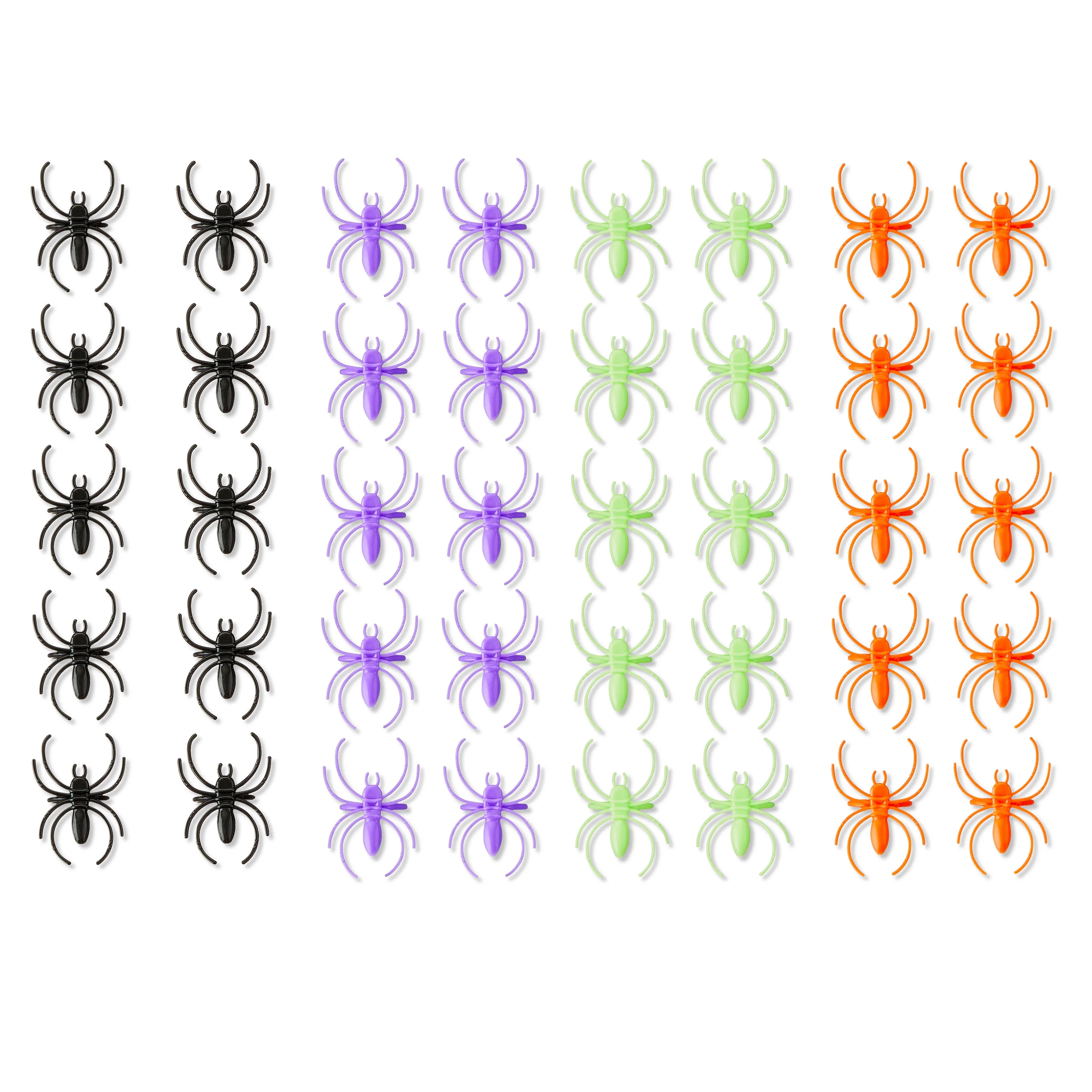 Halloween Spider Rings, 40 Pieces, 4 Plastic Materials, Ages 3+, Multi-Colors, Party Favors, by W... | Walmart (US)