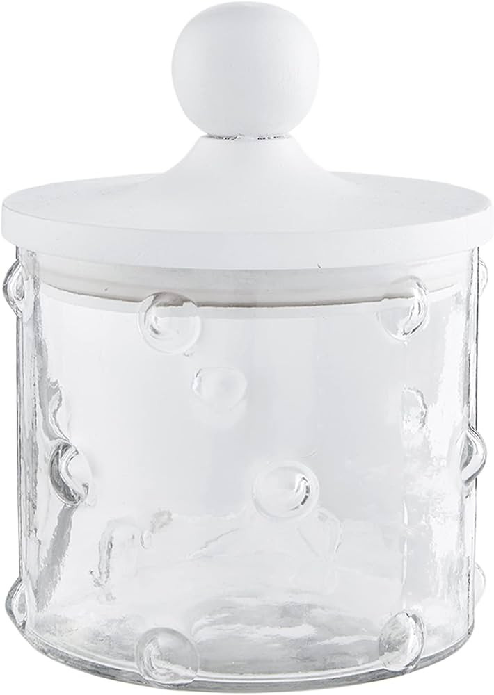 Mud Pie Hobnail Glass Canister, Small, 7" x 5.5"dia | Amazon (US)
