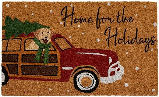 Elrene Home Fashions Farmhouse Living Coir Outdoor Doormat, Natural Entry Mat, Front Door Decor, ... | Amazon (US)