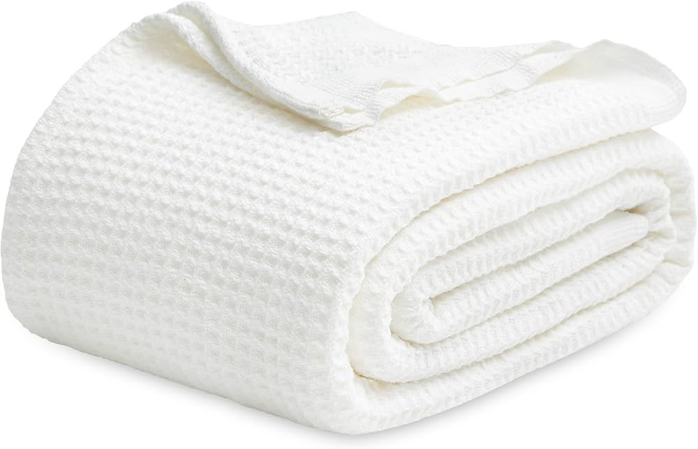 Bedsure 100% Cotton Blanket King Size for Bed - Waffle Weave Fall Blanket, Lightweight and Breath... | Amazon (US)