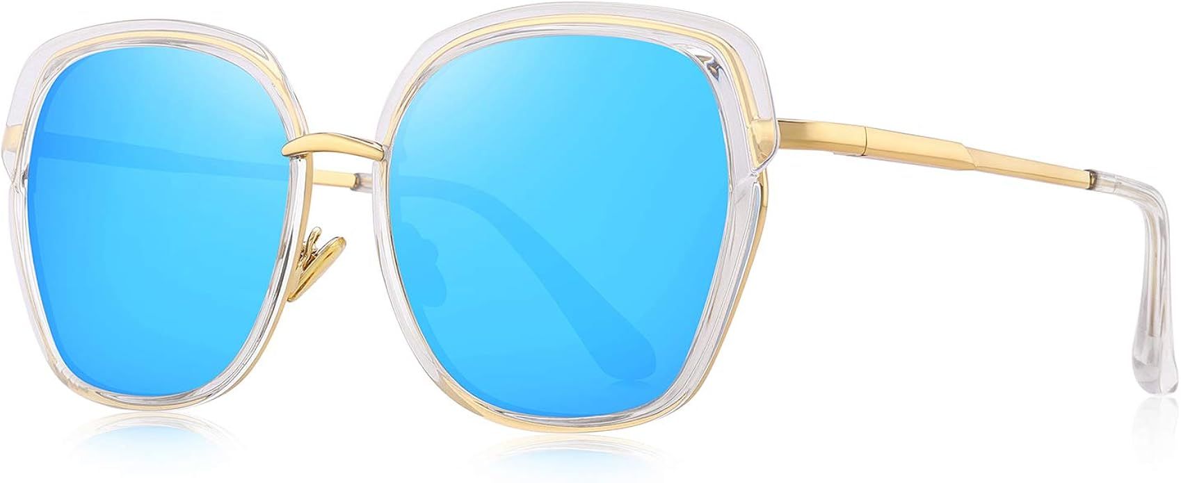 OLIEYE Vintage Oversized Shield Frame Women's Polarized Sunglasses Holiday Sunglasses for Women w... | Amazon (US)