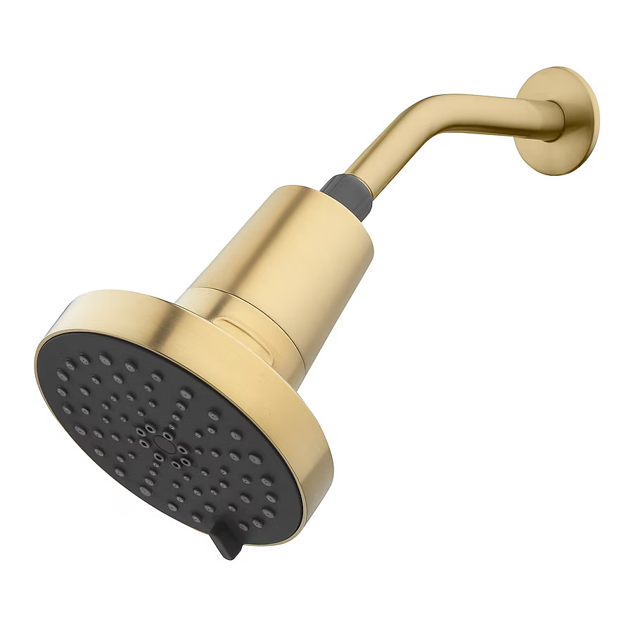 allen + roth Lillian 4 -Spray Brushed Gold 6-in Round Filtered Shower Head 1.8 GPM | Lowe's