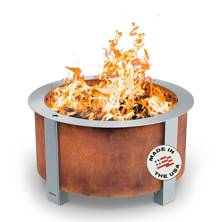 Breeo Smokeless FIrePit (X Series 24, Corten Steel) | 27.5 inch Smokeless Fire Pit for Outside | ... | Amazon (US)