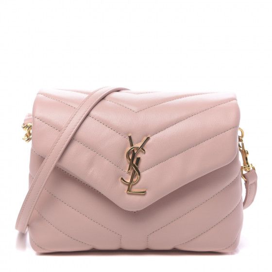 SAINT LAURENT Calfskin Y Quilted Monogram Toy Loulou Crossbody Bag Tender Pink | Fashionphile