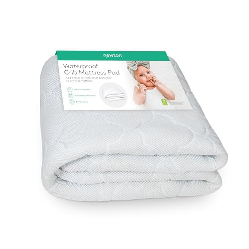 Newton Baby Waterproof Crib Mattress Pad | Ultra-Breathable Quilted Layer for Comfort & Universal Fitted Skirt for Secure Fit | Machine Washable | Crib Mattress Protector Pad Waterproof, 1 Pack | Amazon (US)