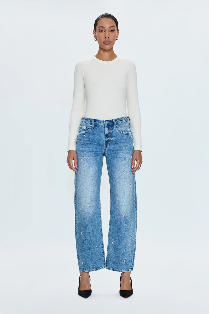 Lexi Mid Rise Bowed Straight - Confetti Vintage | Pistola Denim