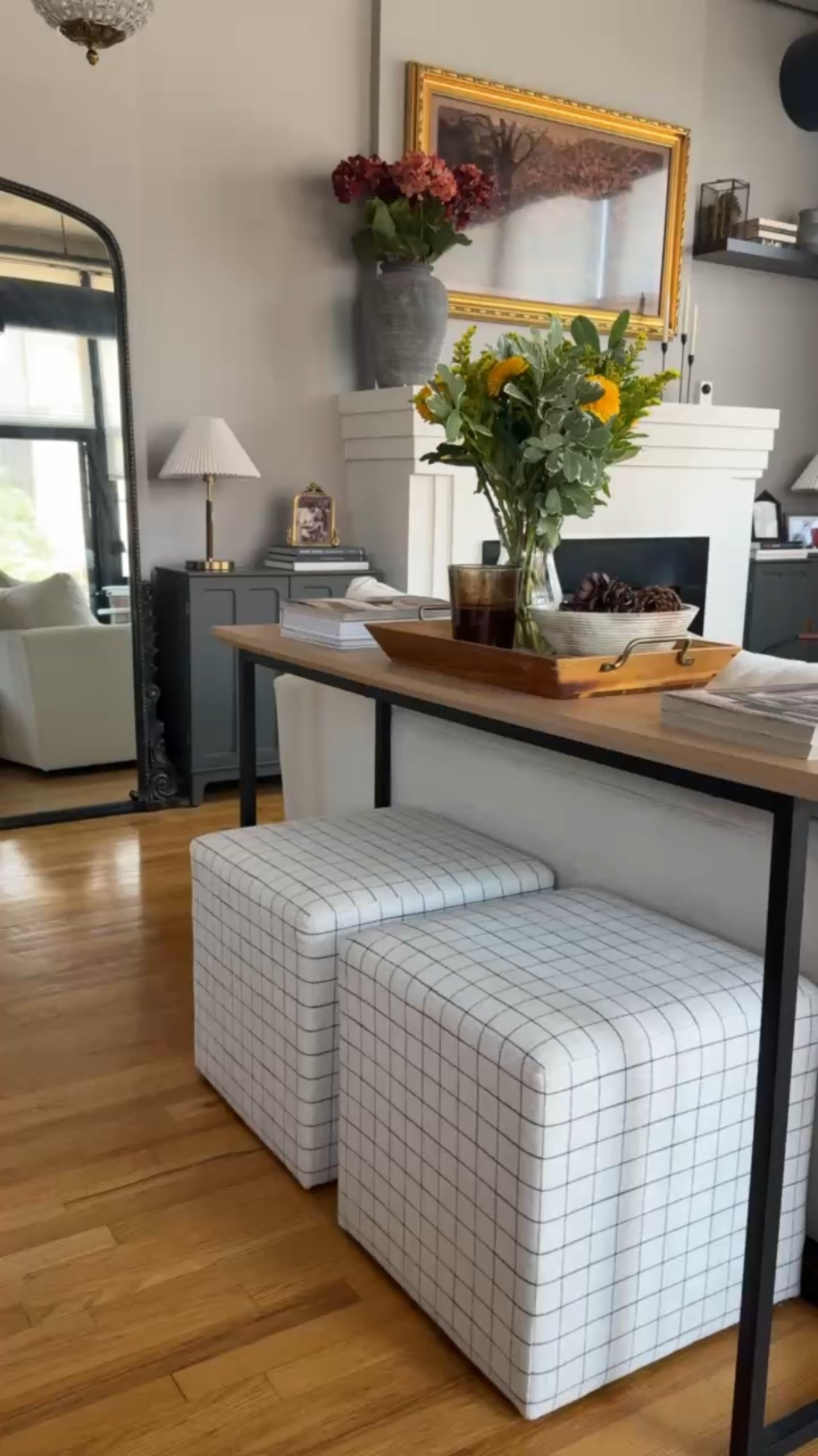 Traditional living room home decor. Small space, loft/apartment style. Frame TV. Ottomans. Lamps. Fireplace styling. Entry way table styling. 

Lots of Target decor which is 30% off TODAY ONLY for Target Circle Week. Also some Amazon Prime Day items on sale.  

 #LTKHome #LTKSaleAlert #LTKStyleTip